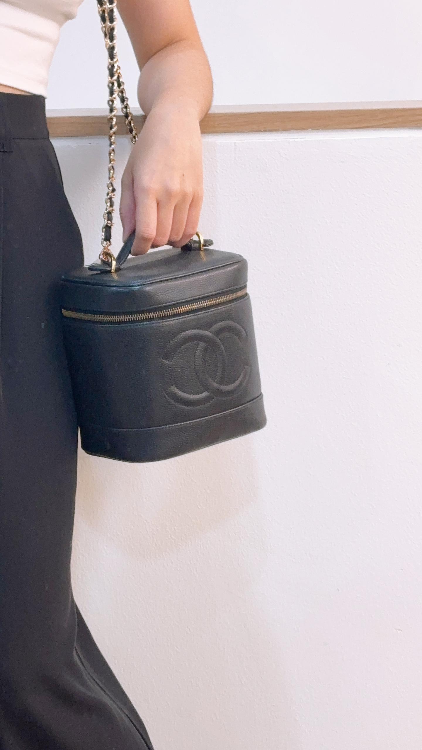 Chanel Black Caviar Vanity Case (GHW)
