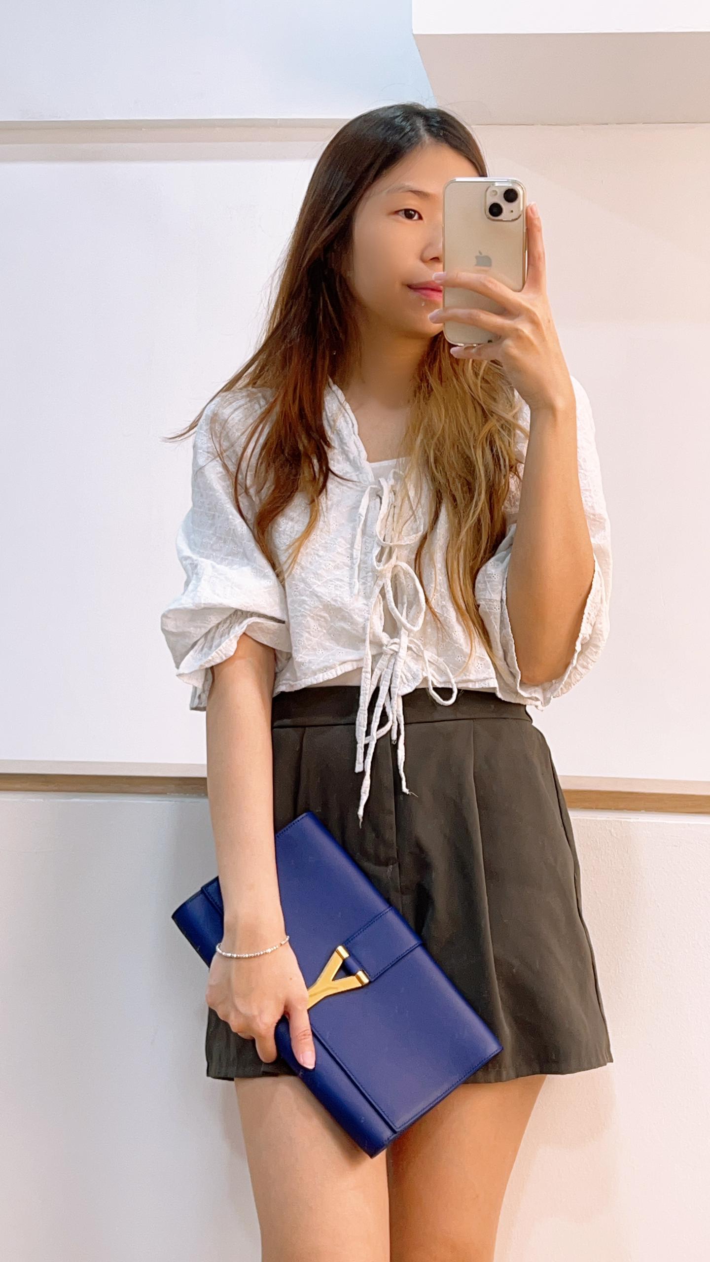 YSL Blue Ligne Y Clutch