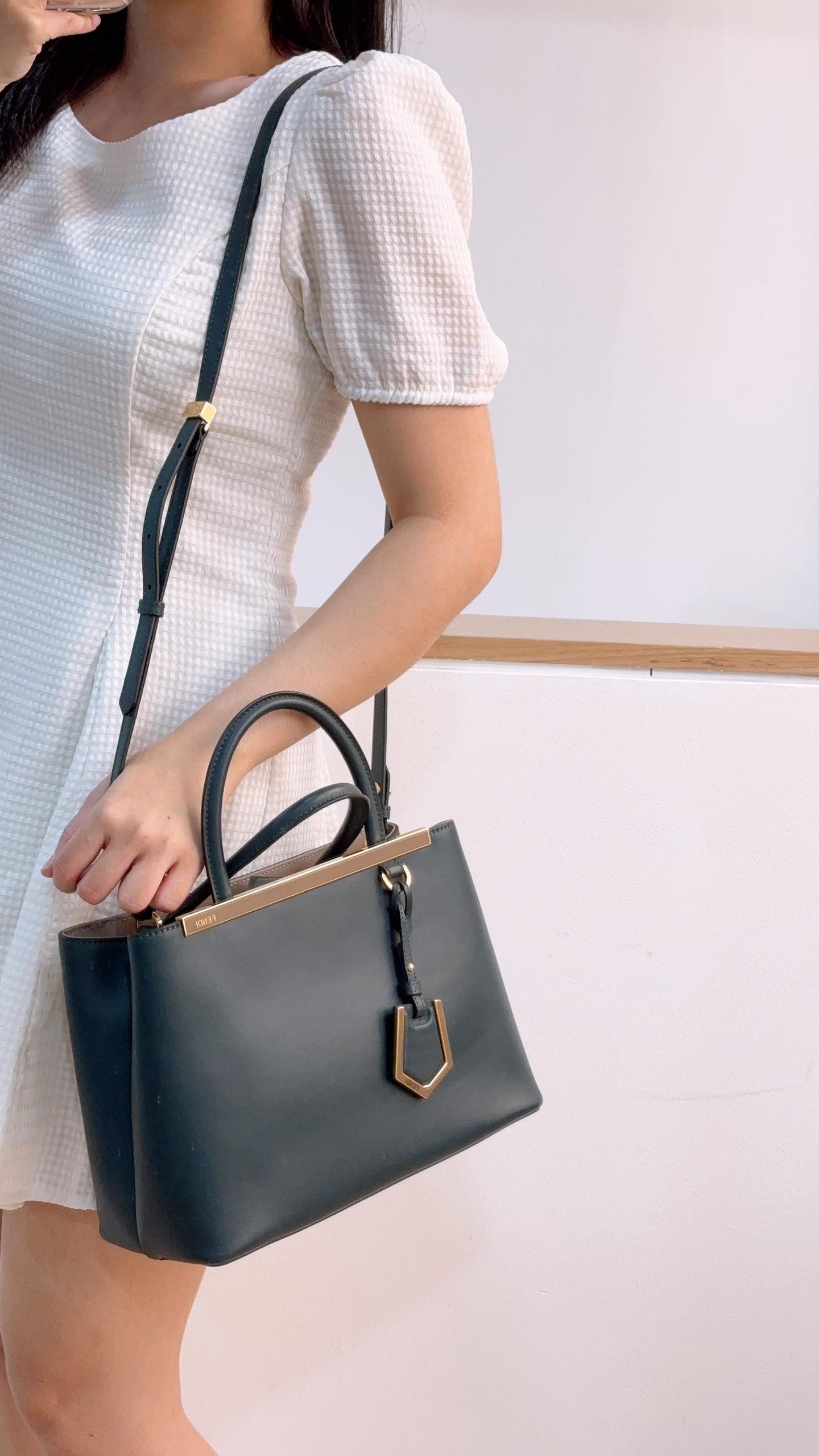 Fendi Green Calfskin 2Jours Bag