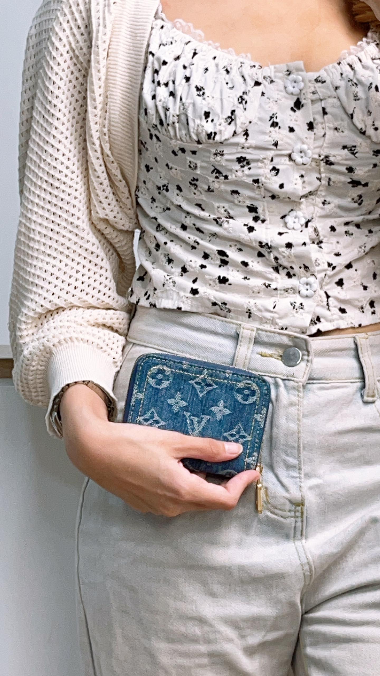 LV Monogram Denim Blue Zippy Coin Purse