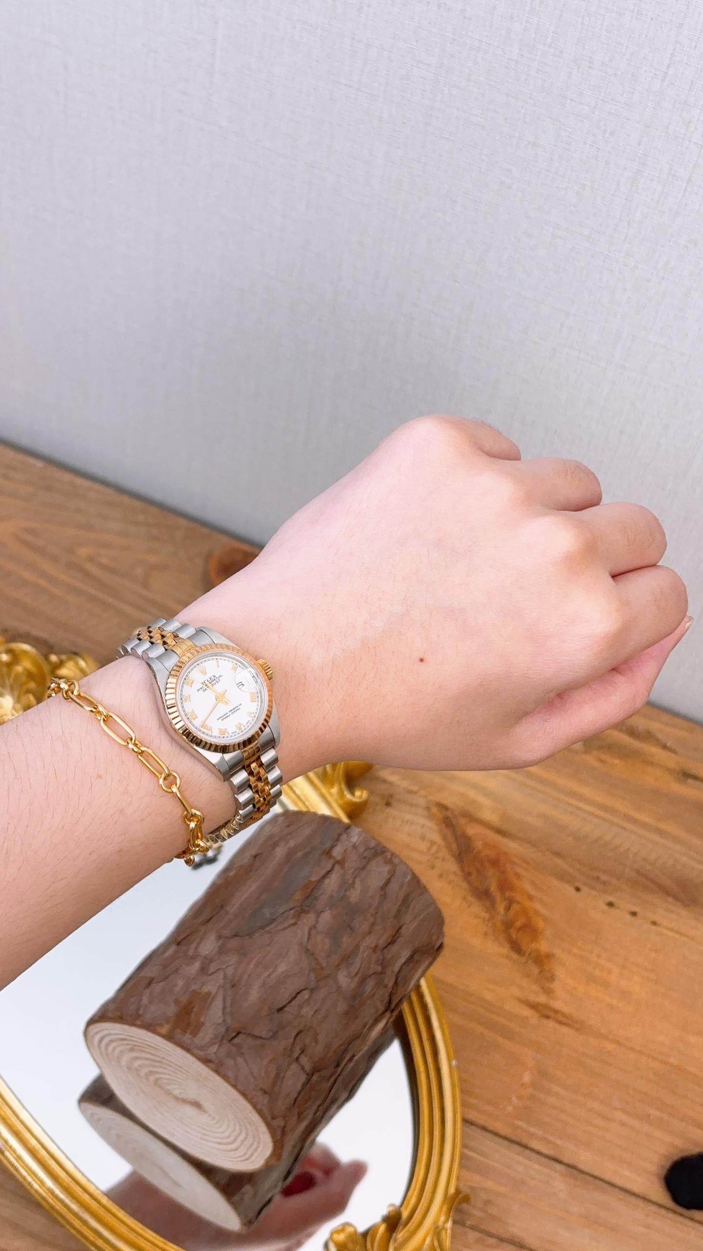 Rolex Steel x 18K Yellow Gold White Datejust Automatic Watch 26mm