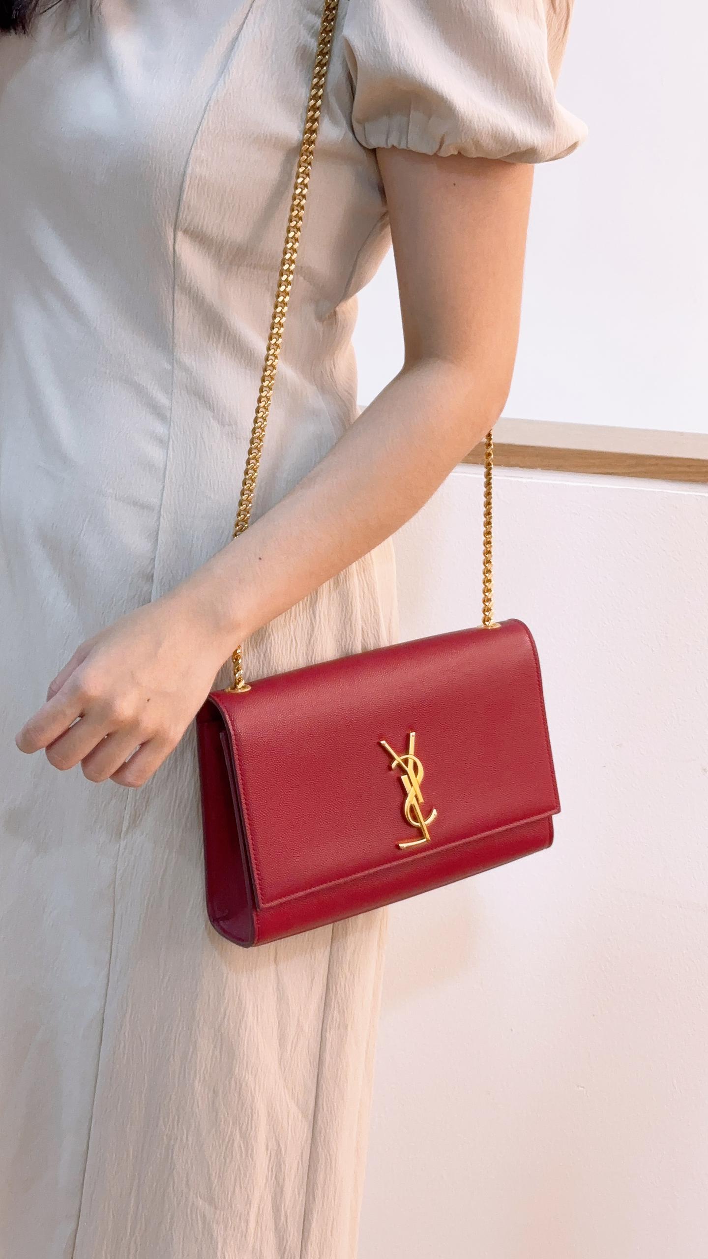 YSL Red Medium Kate Bag (GHW)