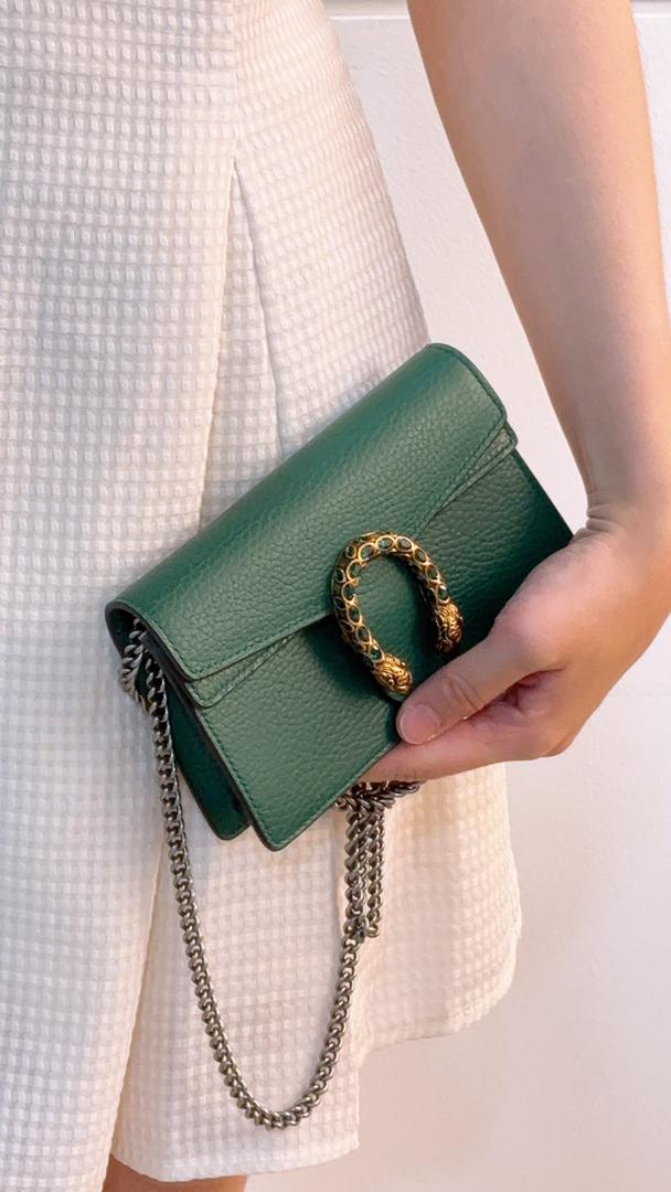 Dior Green Calfskin Supermini Dionysus