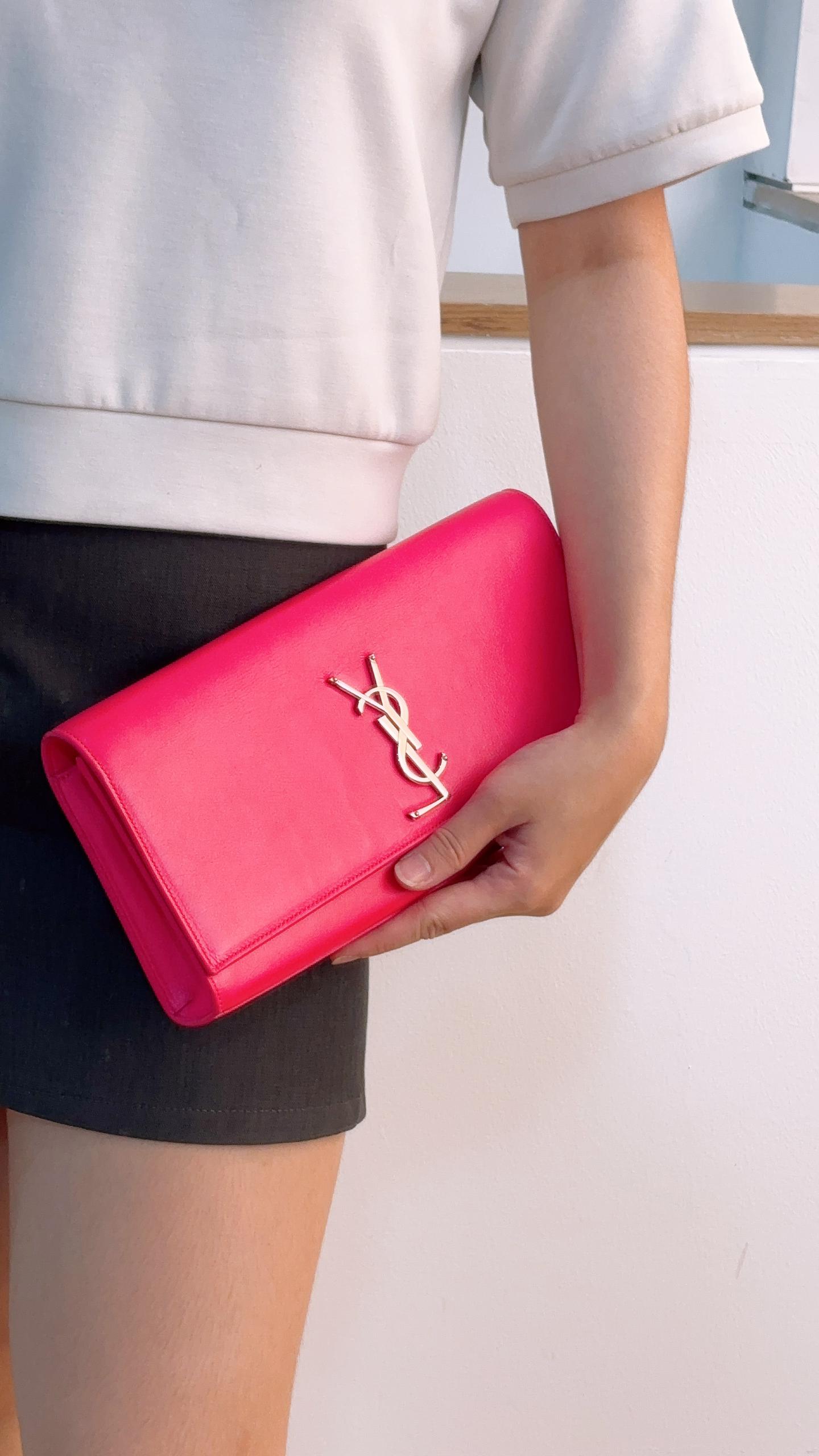 YSL Hot Pink Cassandre Clutch (SHW)