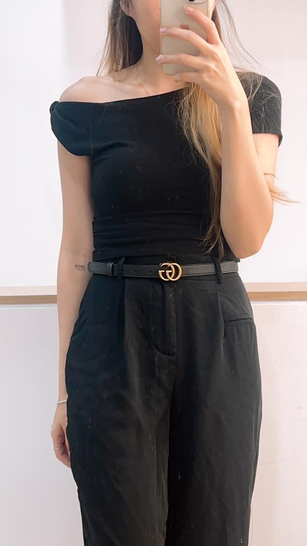 Gucci Black Marmont 20mm Belt (GHW)