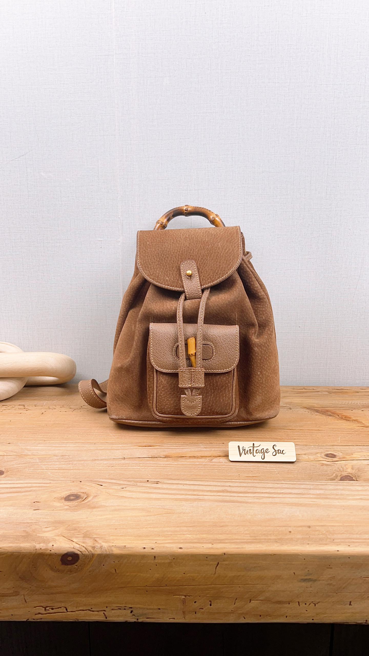 Gucci Brown Bamboo Mini Backpack – VintageSac