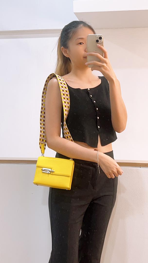 Hermes Jaune Citron Mini Verrou (PHW)