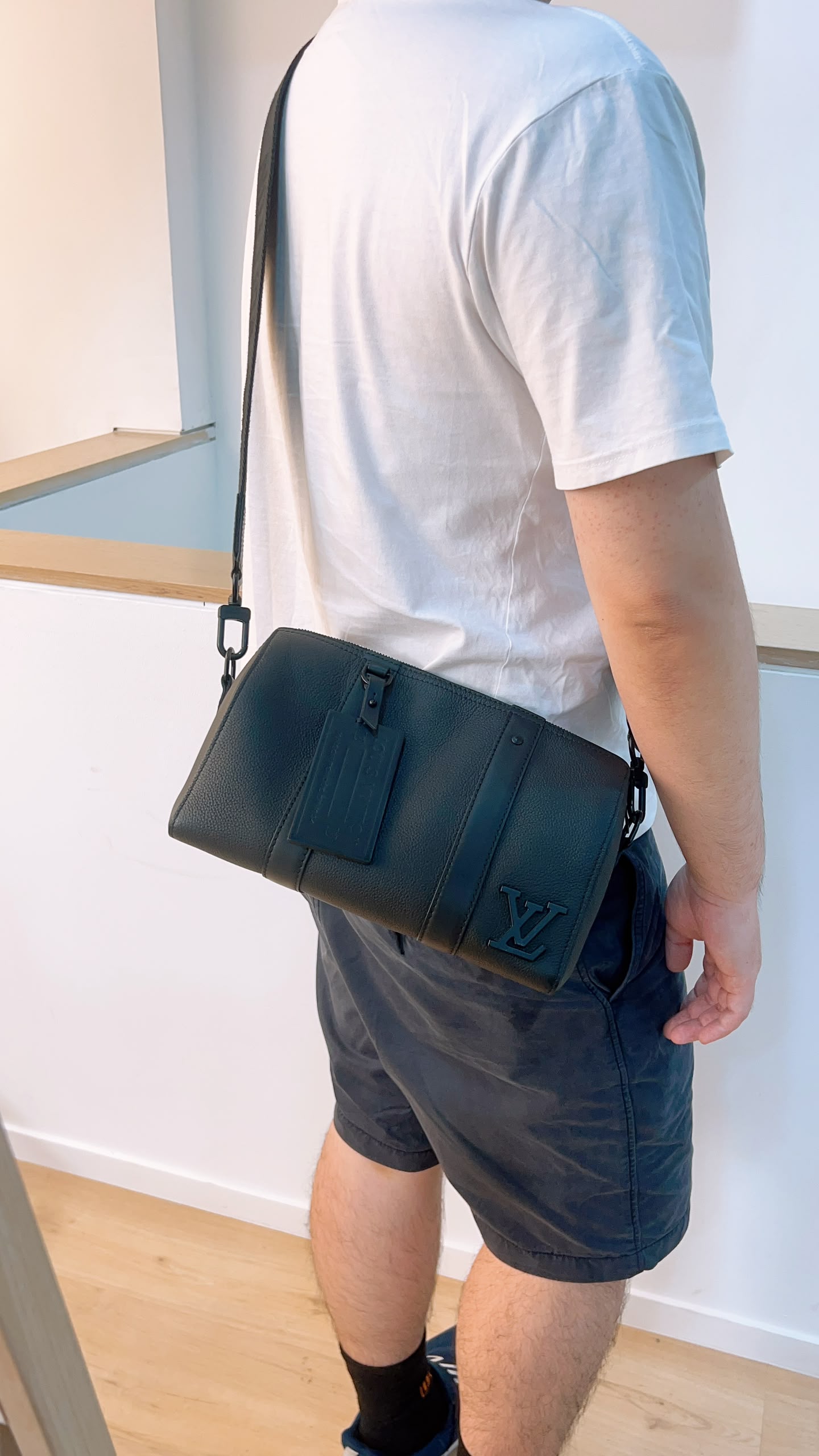 LV Black Aerogram City Keepall