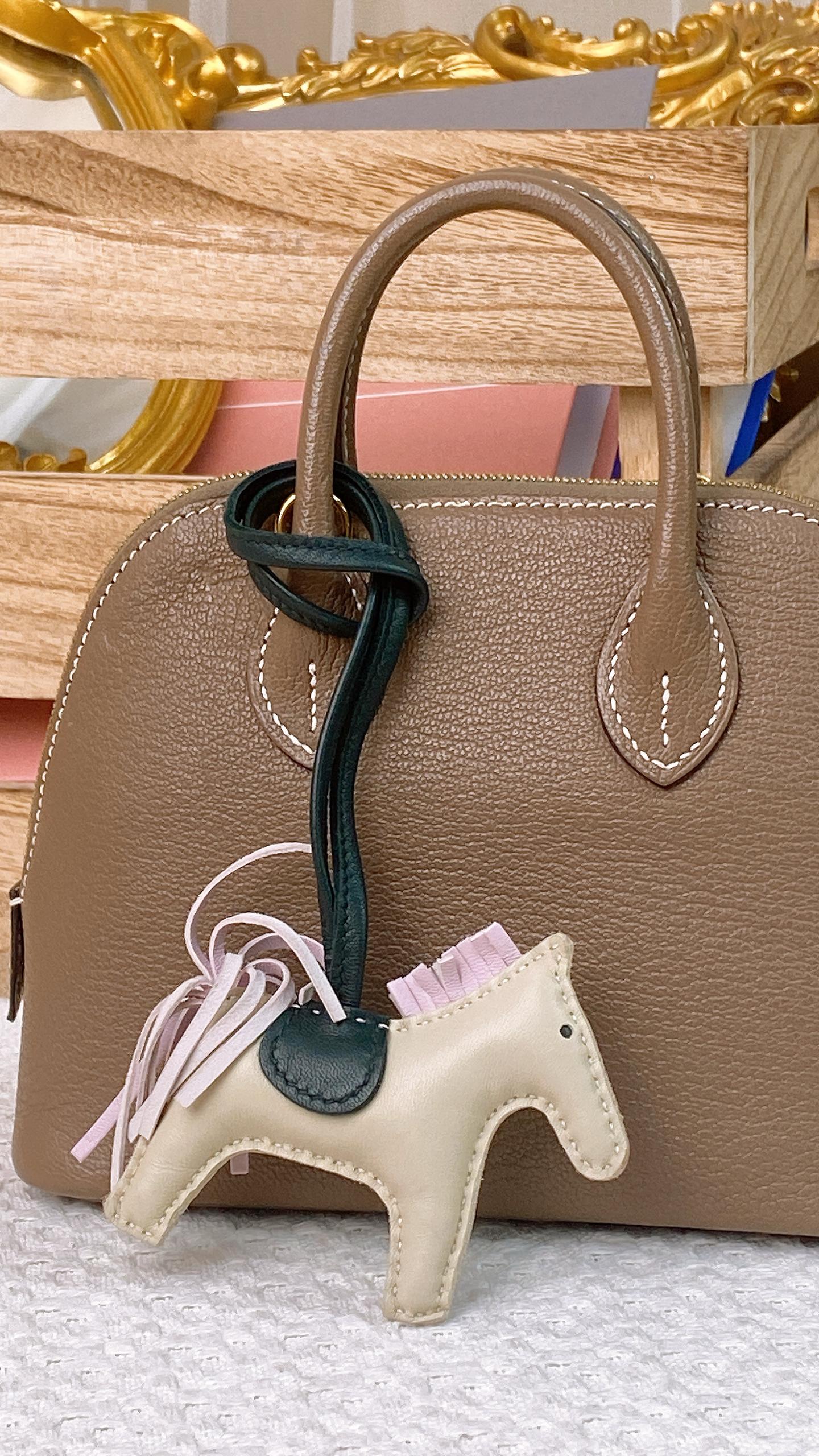 Hermes Rideo Charm Pm Milo Craiel/Vert Cypress/Mauve Pale