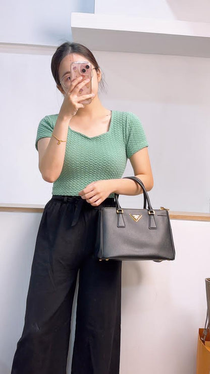 Prada Black Saffiano Small Lux Tote (GHW)