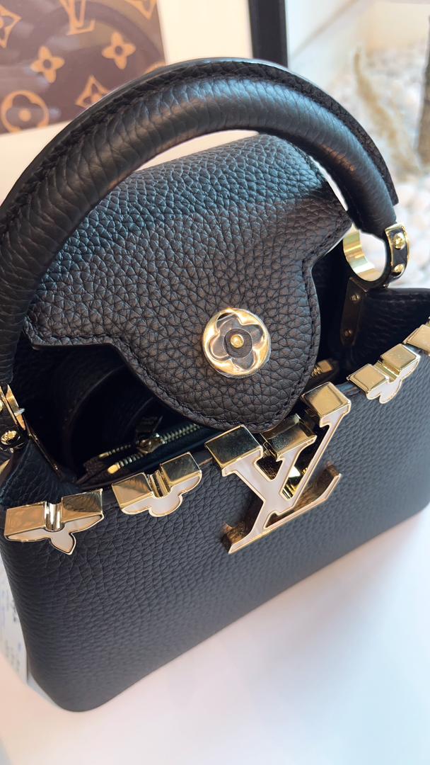 LV Black Mini Capucines W Strap
