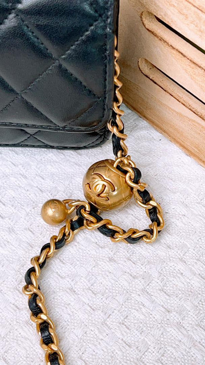 Chanel Black Mini Pearl Crush Woc (GHW)