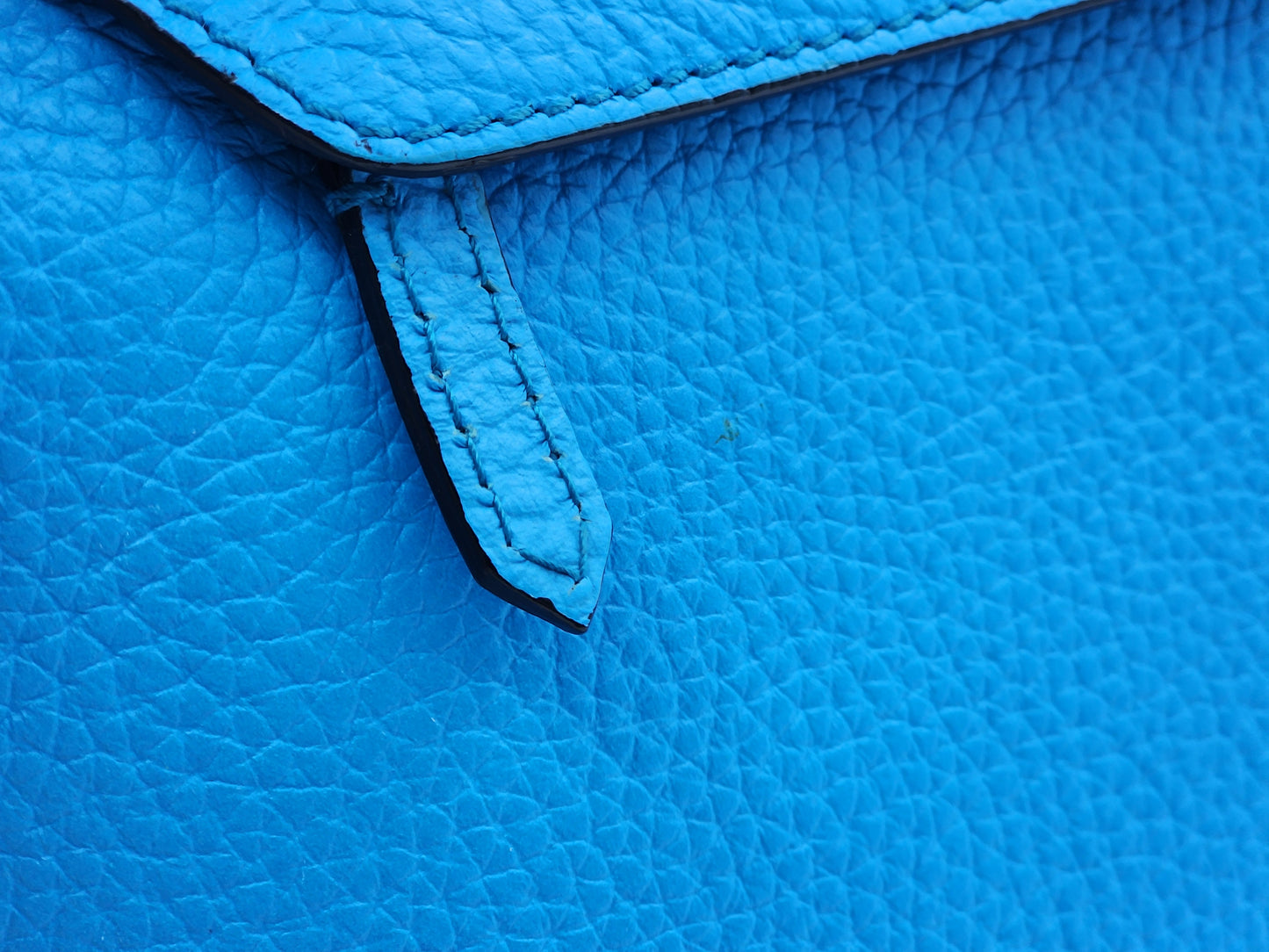 Burberry Blue Grain Calfskin Large Burleigh Messenger Bag