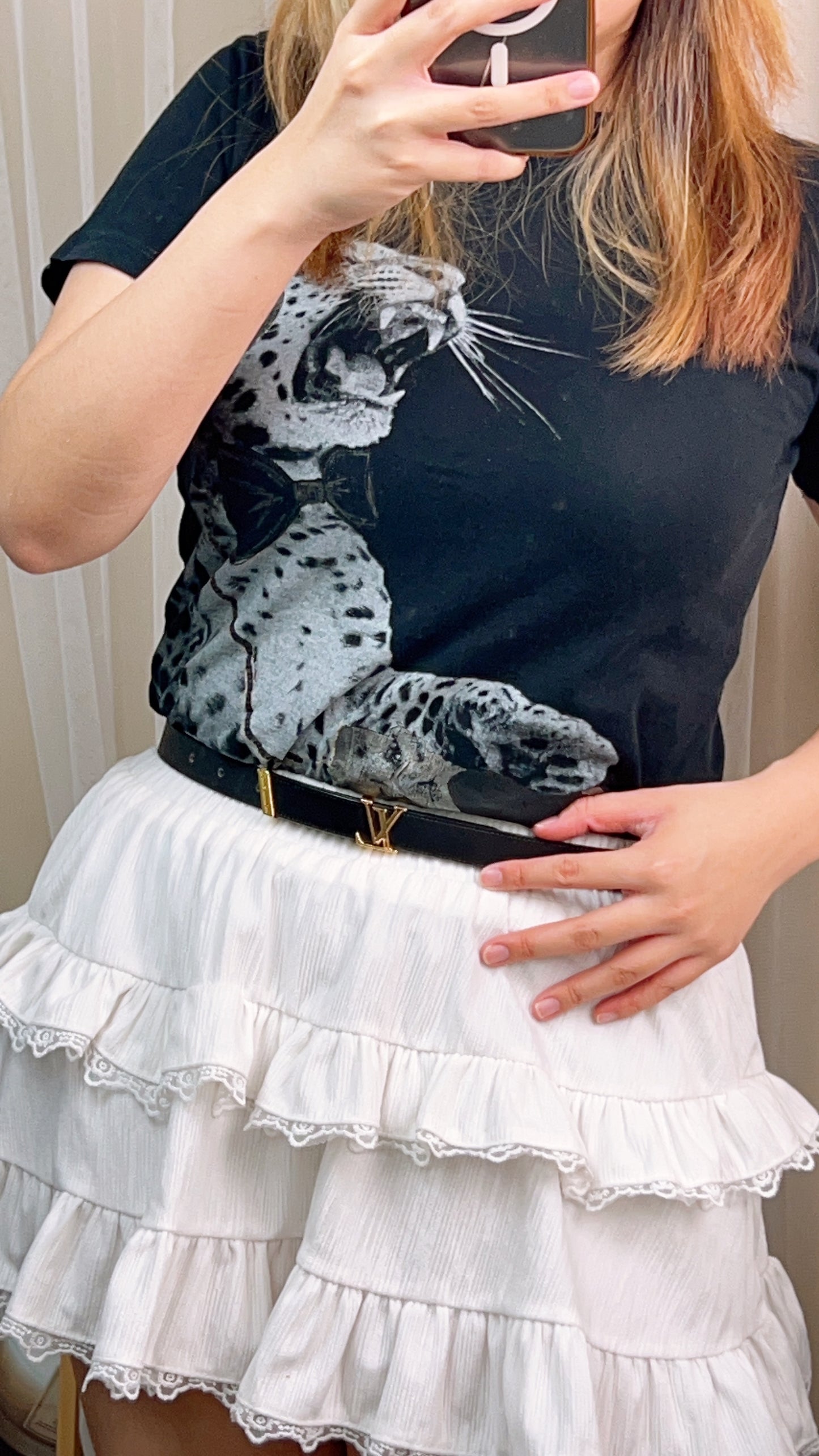 LV Black Initials 20mm Belt