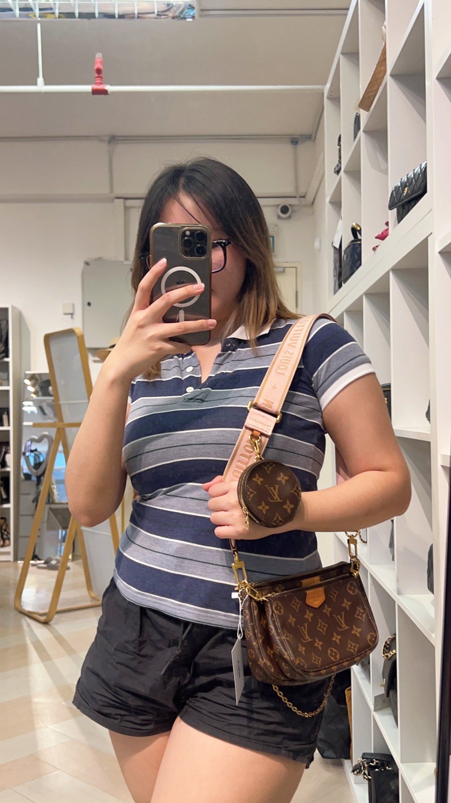 LV Monogram Rose Pink Multi Pochette