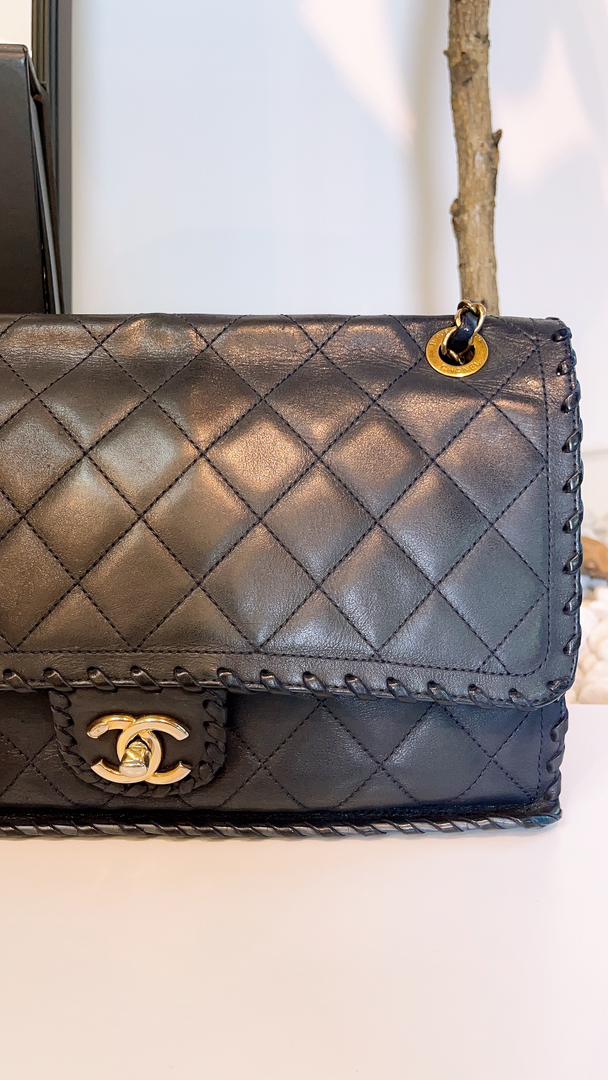 Chanel Navy Calfskin Happy Stitch Flap (GHW)
