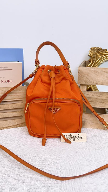 Prada Orange Mini Bucket Bag