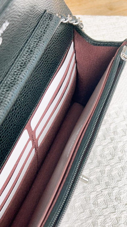 Chanel Black Caviar Turnlock CC WOC (SHW)