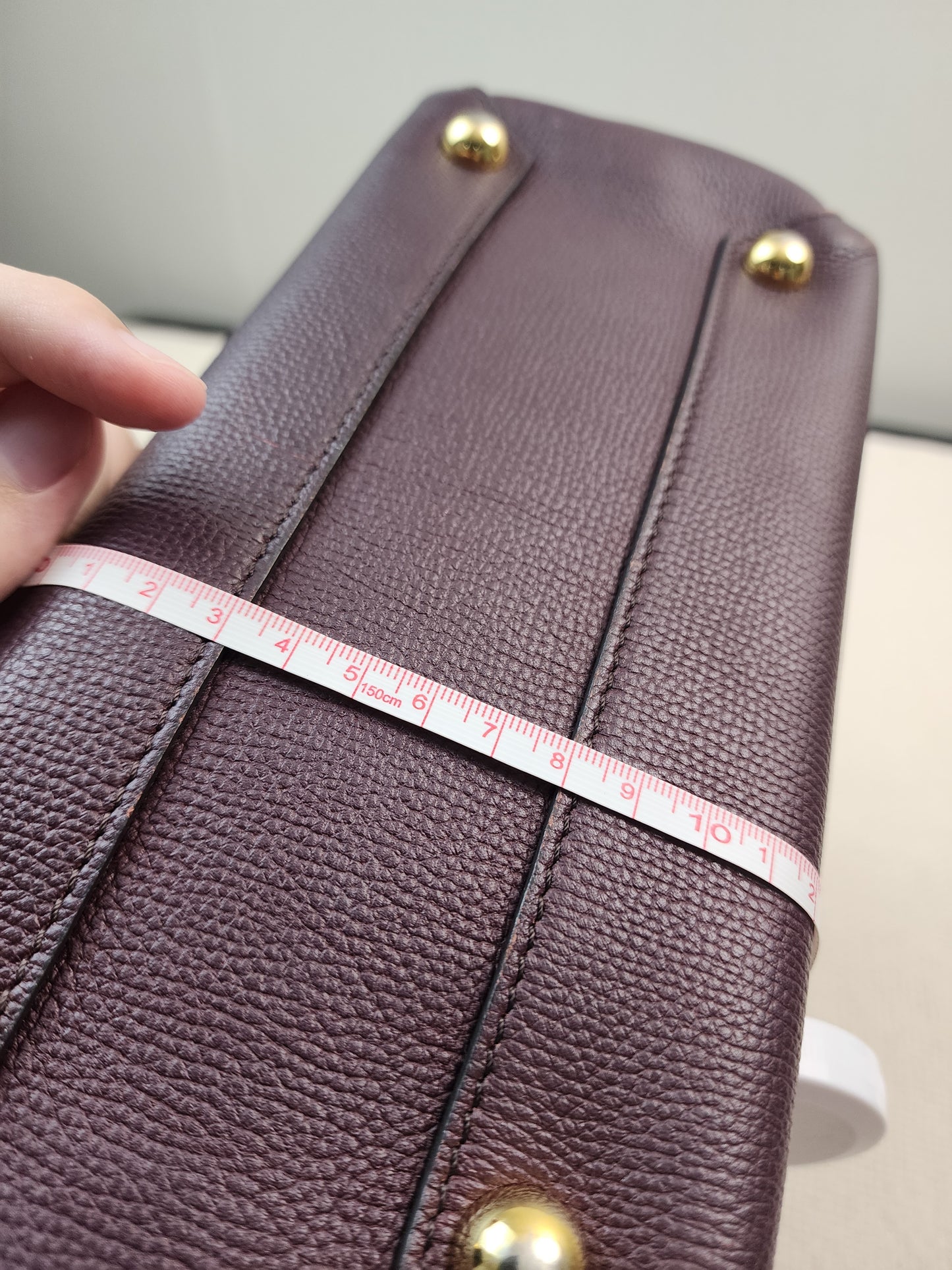 Burberry Burgundy Calfskin Banner Tote Small