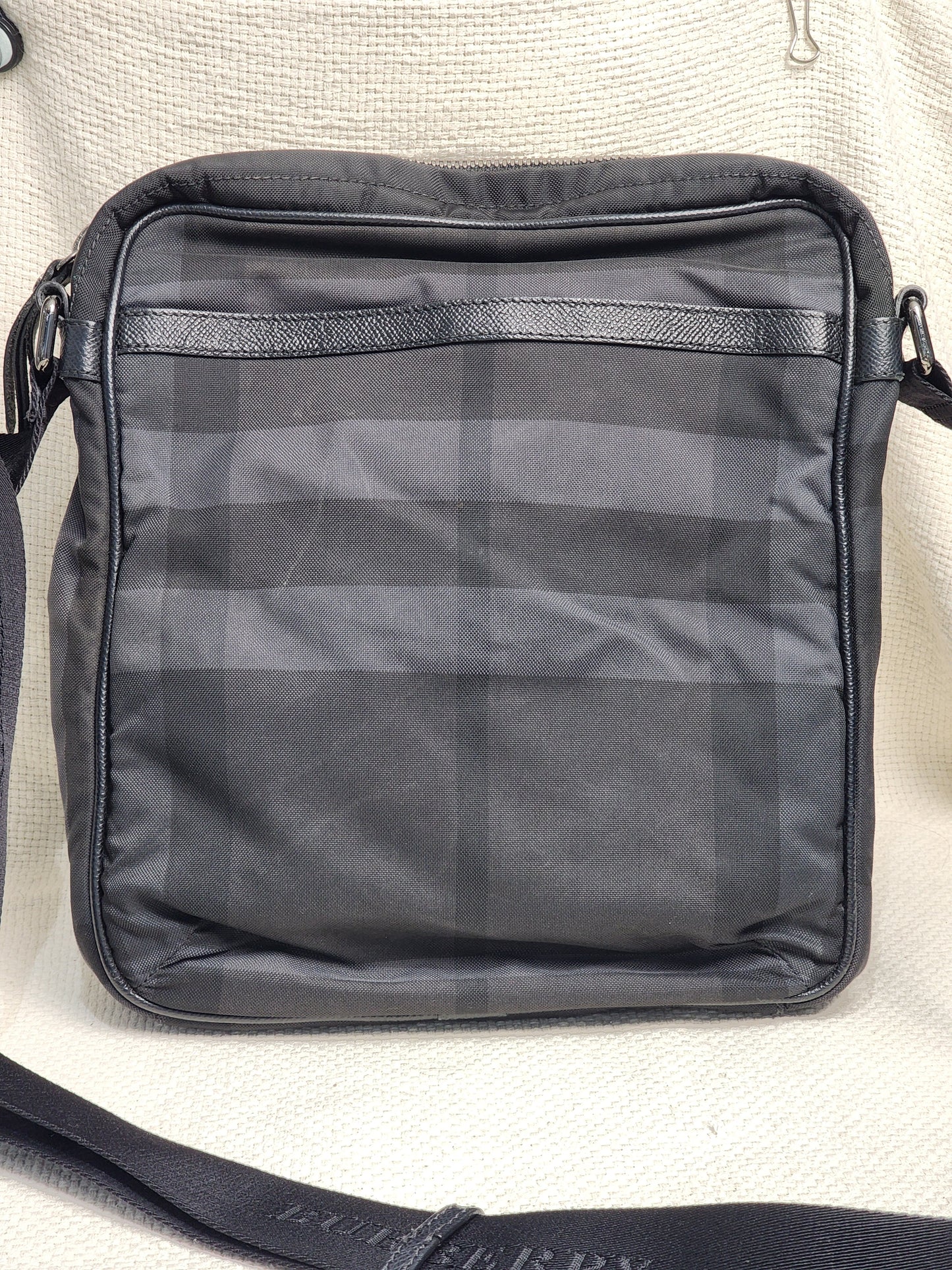 Burberry Nylon Smoked Check Messenger Bag