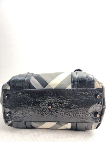 Burberry Black Nylon Beat Check Victoria Tote