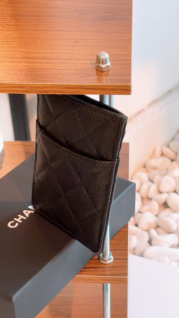 Black Caviar 23K Crystal Logo Vertical Card Case (LGHW)