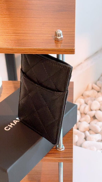 Black Caviar 23K Crystal Logo Vertical Card Case (LGHW)
