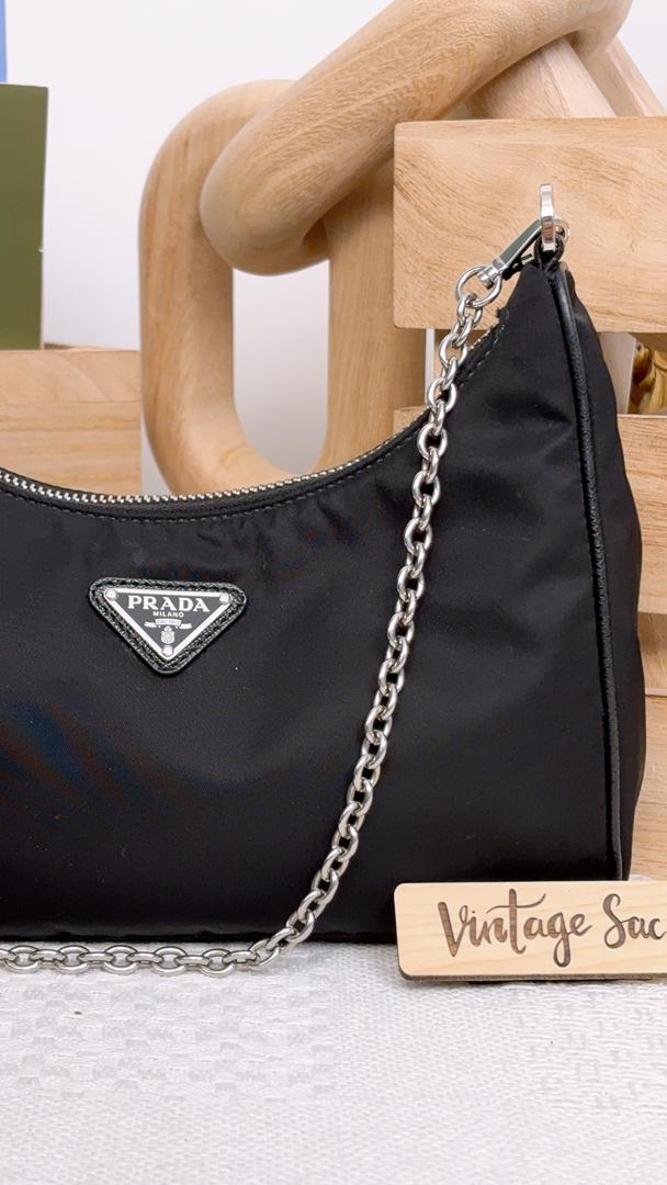 Prada Black Nylon Re-Edition 2005 3in1 Hobo (SHW)