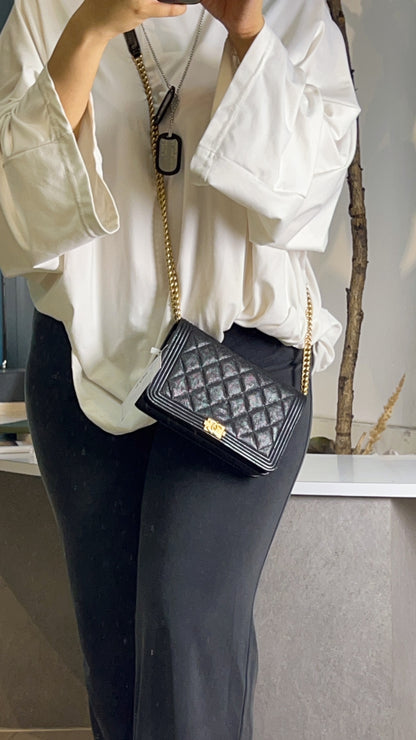 Chanel Black Caviar LeBoy WOC GHW