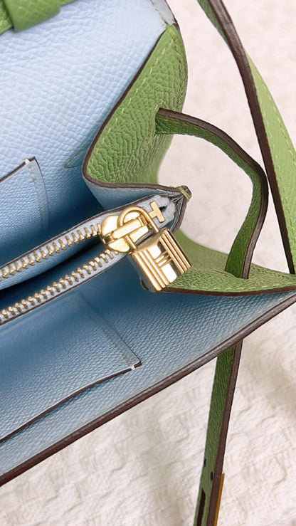 Hermes Vert Criquet Kelly To Go Wallet (Ghw)