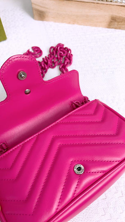 Gucci Fuchsia Supermini Marmont Belt Bag