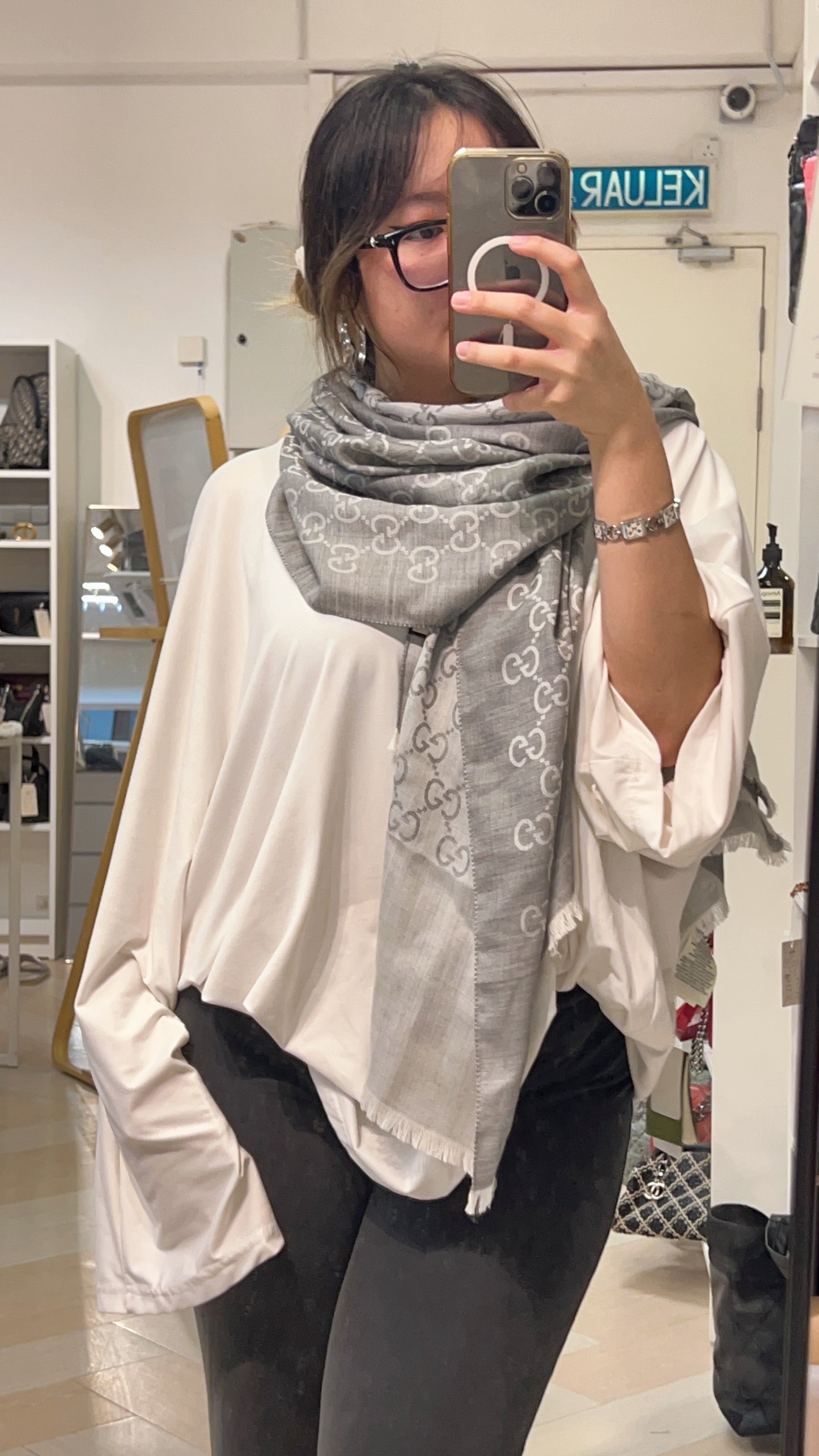 Gucci Grey Scarf