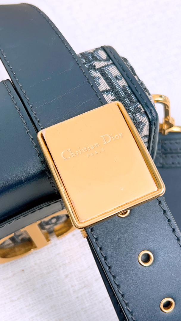 Dior Navy Oblique Montaigne 30 Box (GHW)