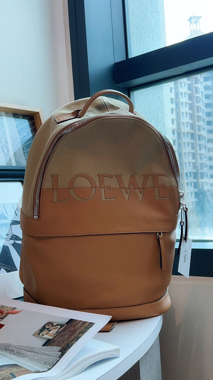 Loewe Beige Canvas Backpack
