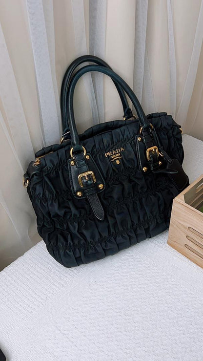 Prada Black Nylon Gaufre Tote
