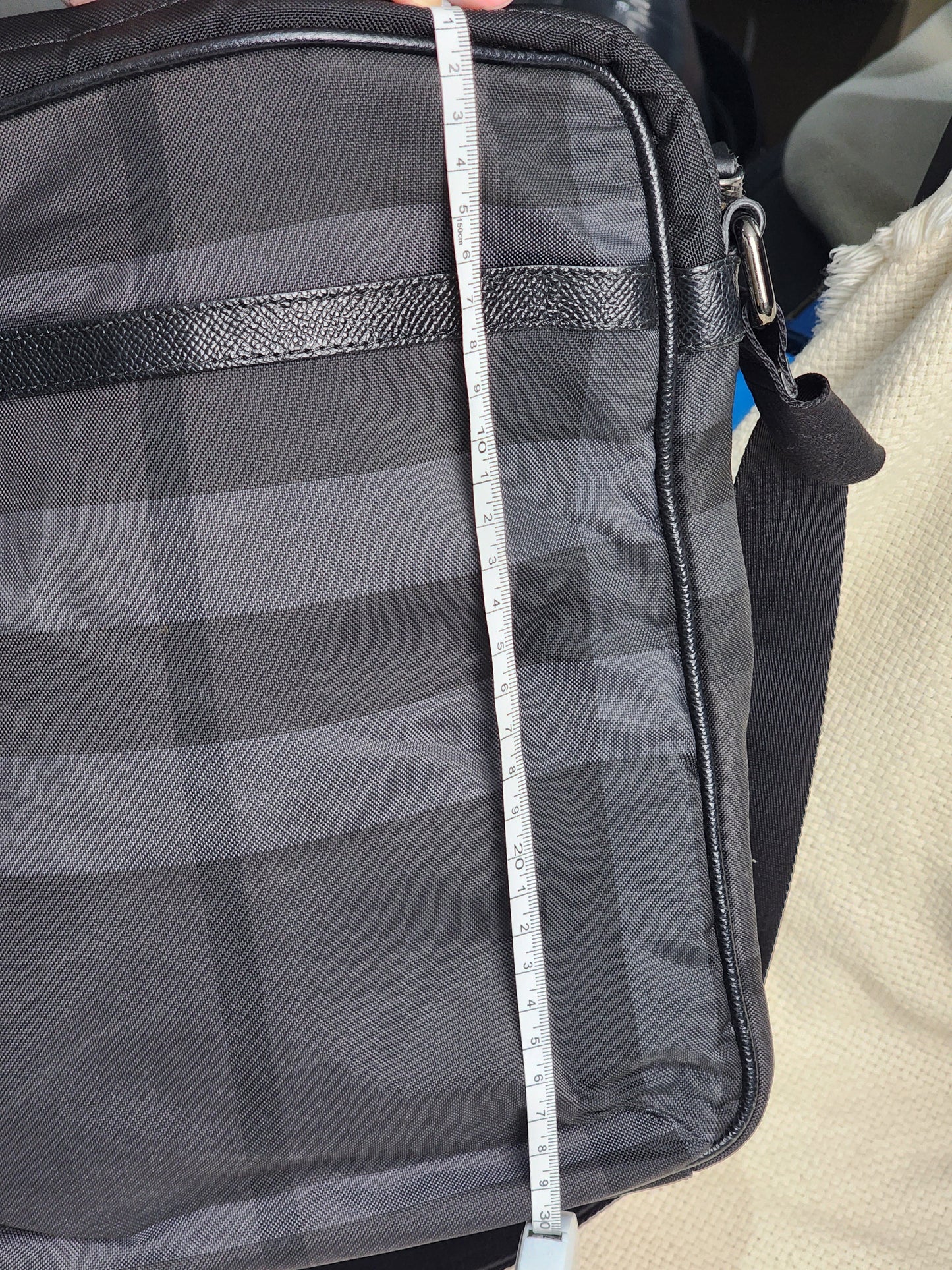 Burberry Nylon Smoked Check Messenger Bag