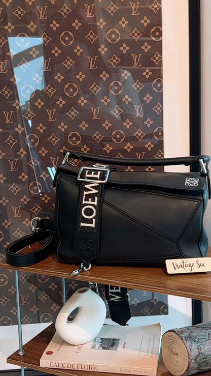 Loewe Black Calfskin Small Puzzle (SHW)