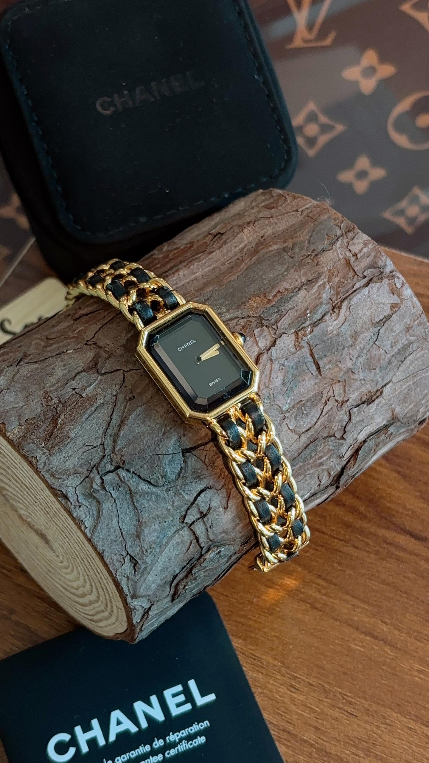 Chanel Gold Black Vintage Premiere Watch S