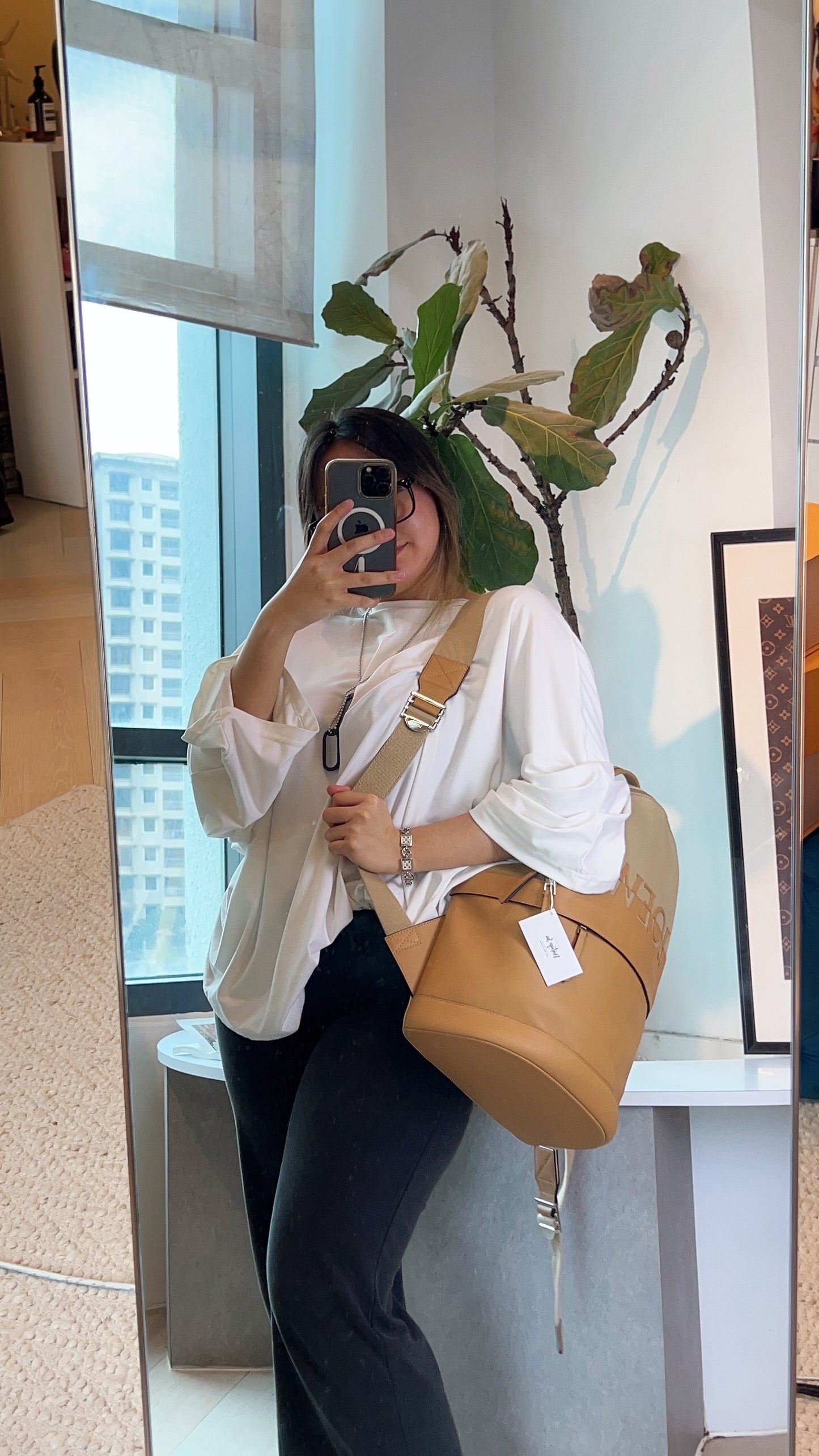 Loewe Beige Canvas Backpack
