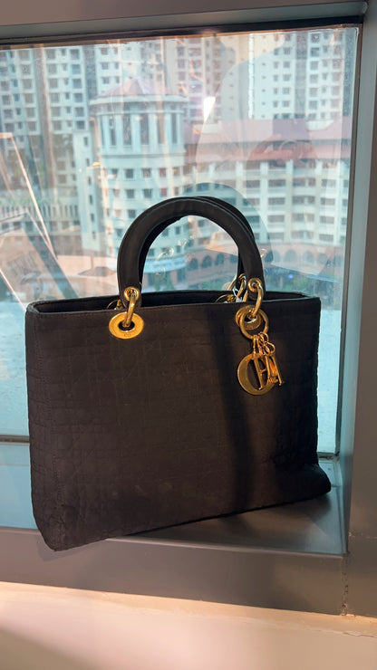 Dior Black Canvas Vintage Lady Dior