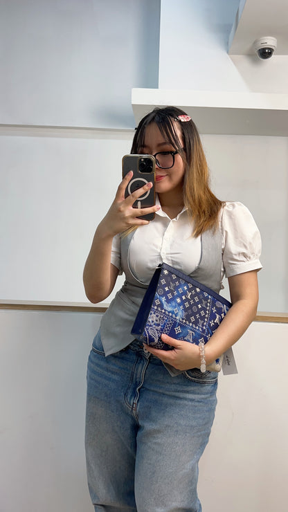 Louis Vuitton Blue Bandana Pochette Voyage MM