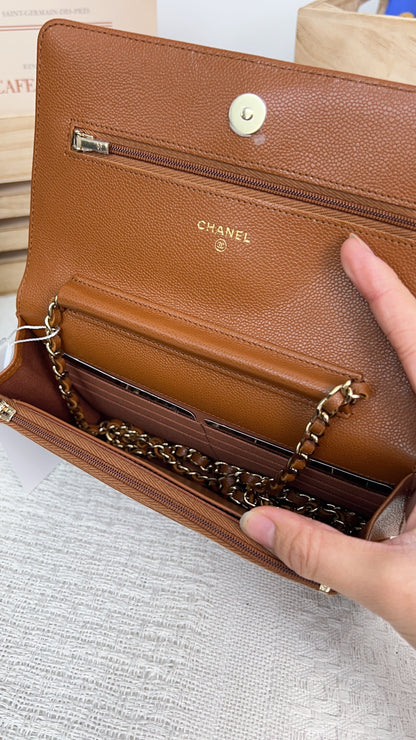Chanel Brown Caviar Classic WOC
