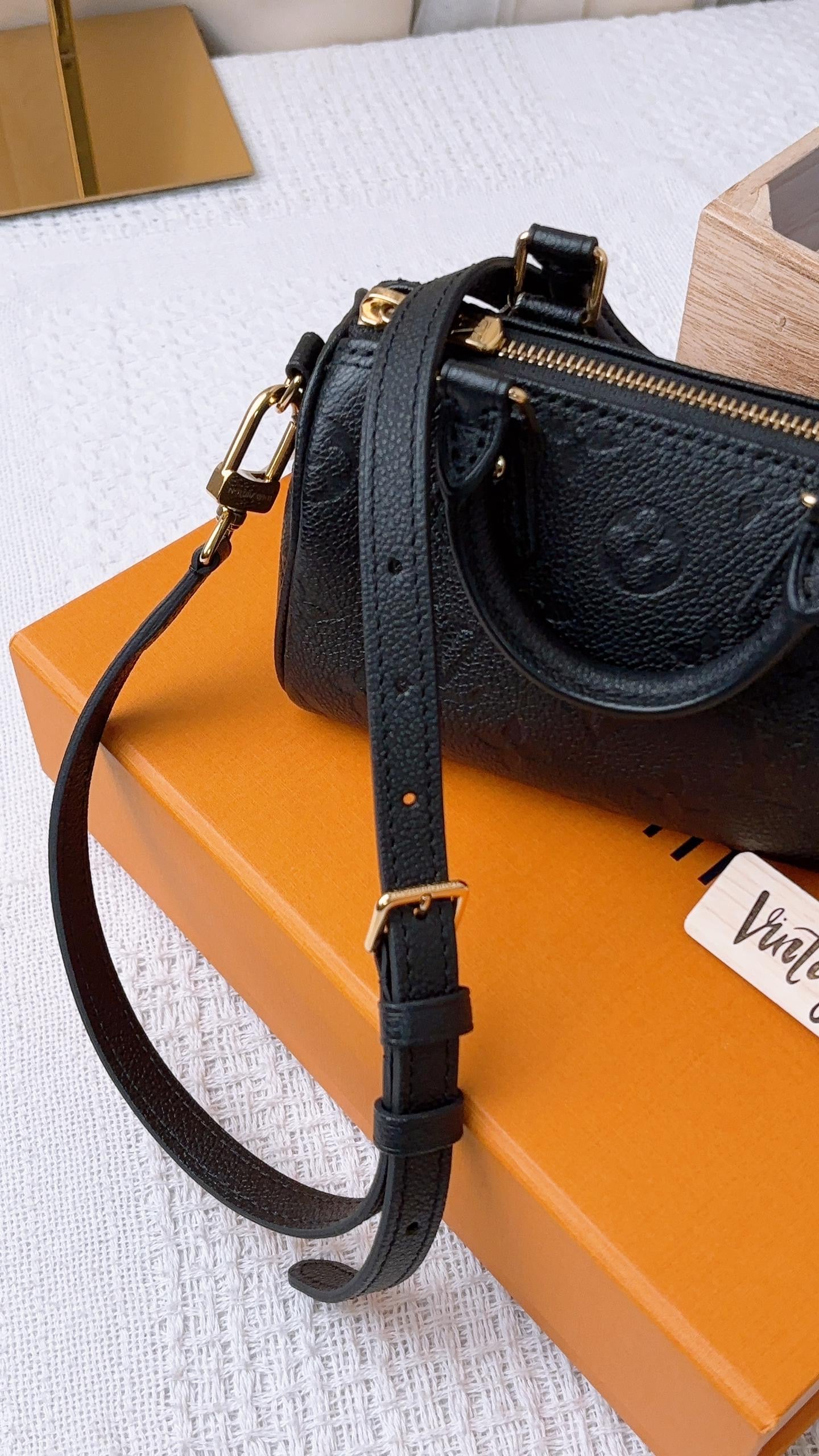 Louis Vuitton Black Monogram Empreinte Nano Speedy