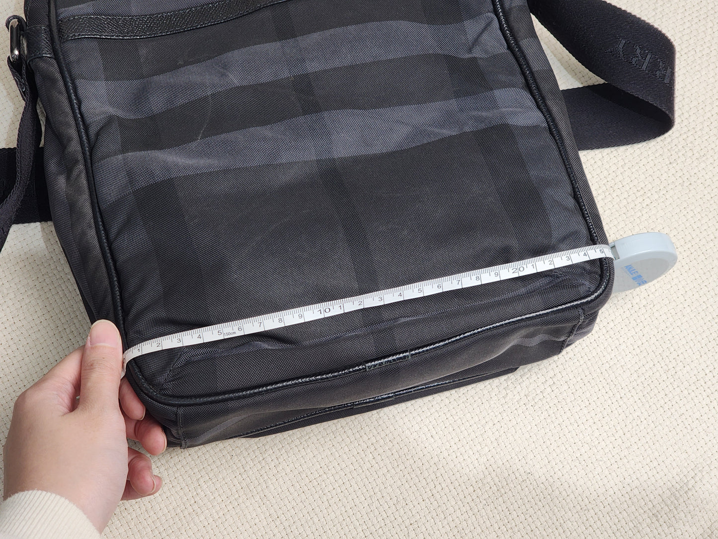 Burberry Nylon Smoked Check Messenger Bag