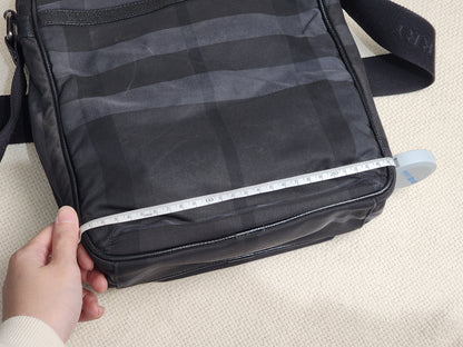 Burberry Nylon Smoked Check Messenger Bag