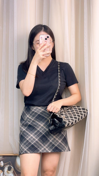 Chanel Black Glazed Calfskin Mademoiselle Bowling Bag (SHW)