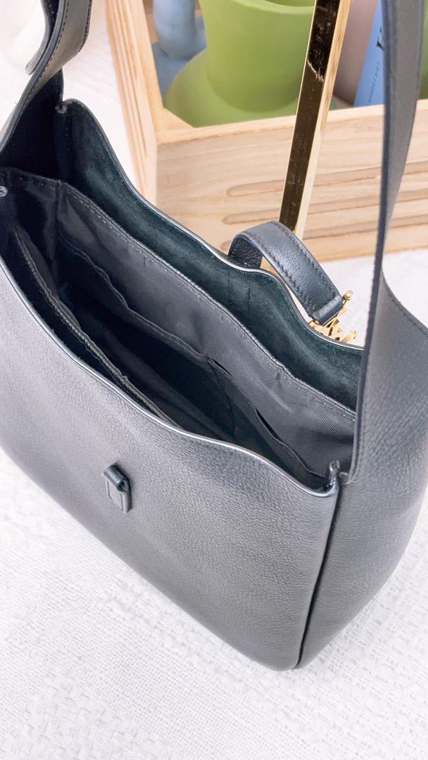 YSL Black Calfskin Small Le 5A7 Hobo (GHW)