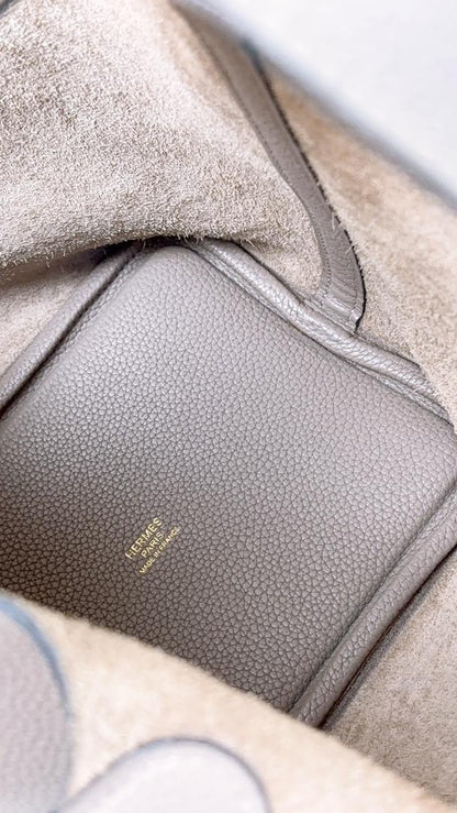 Hermes Gris Asphalte Picotin 18 (GHW)