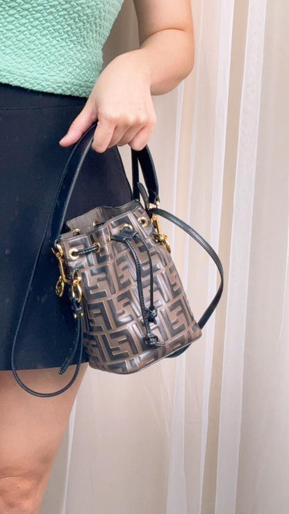 Fendi Brown Calfskin Mini Mon Tresor Bag