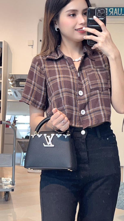 LV Black Mini Capucines W Strap